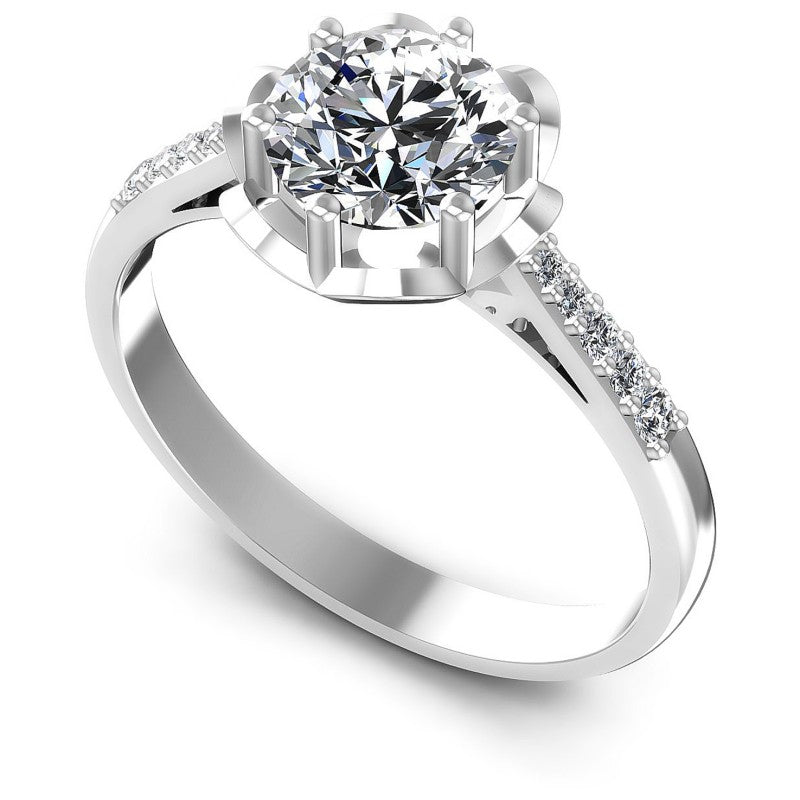 Round Diamonds 0.50CT Engagement Ring in 14KT White Gold