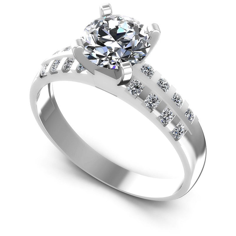 Round Diamonds 0.60CT Engagement Ring in 14KT White Gold