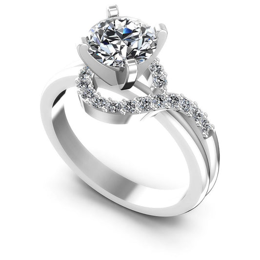 Round Diamonds 0.60CT Engagement Ring in 14KT White Gold