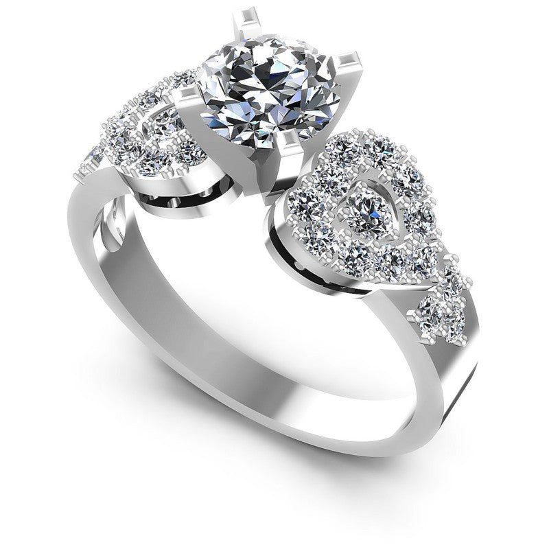 Round Diamonds 0.95CT Engagement Ring in 14KT White Gold