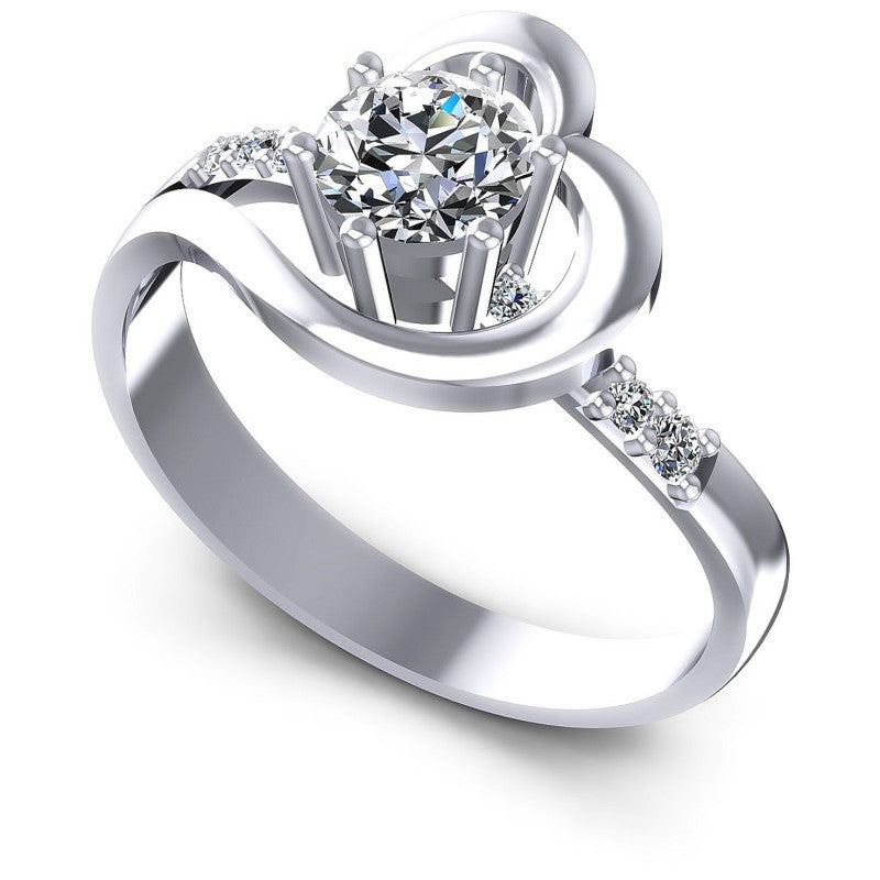 Round Diamonds 0.55CT Engagement Ring in 14KT White Gold