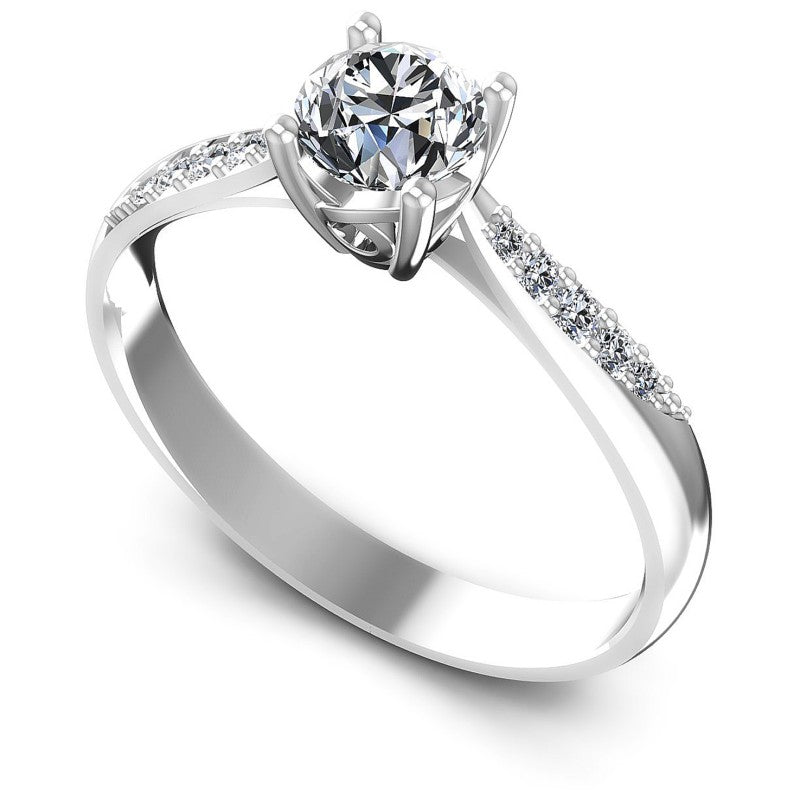 Round Diamonds 0.50CT Engagement Ring in 14KT White Gold