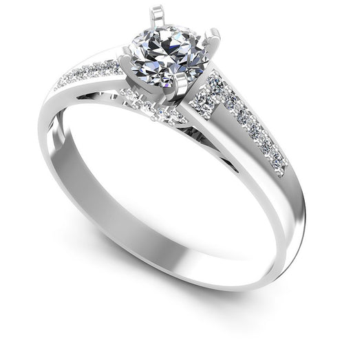 Round Diamonds 0.55CT Engagement Ring in 14KT White Gold