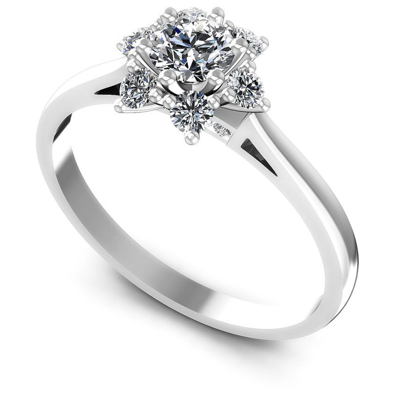 Round Diamonds 0.60CT Fashion Ring in 14KT White Gold