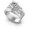 Princess and Round Diamonds 2.50CT Engagement Ring in 14KT White Gold