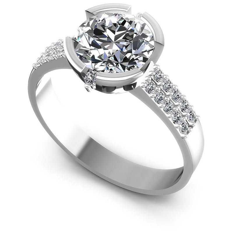 Round Diamonds 0.65CT Engagement Ring in 14KT White Gold