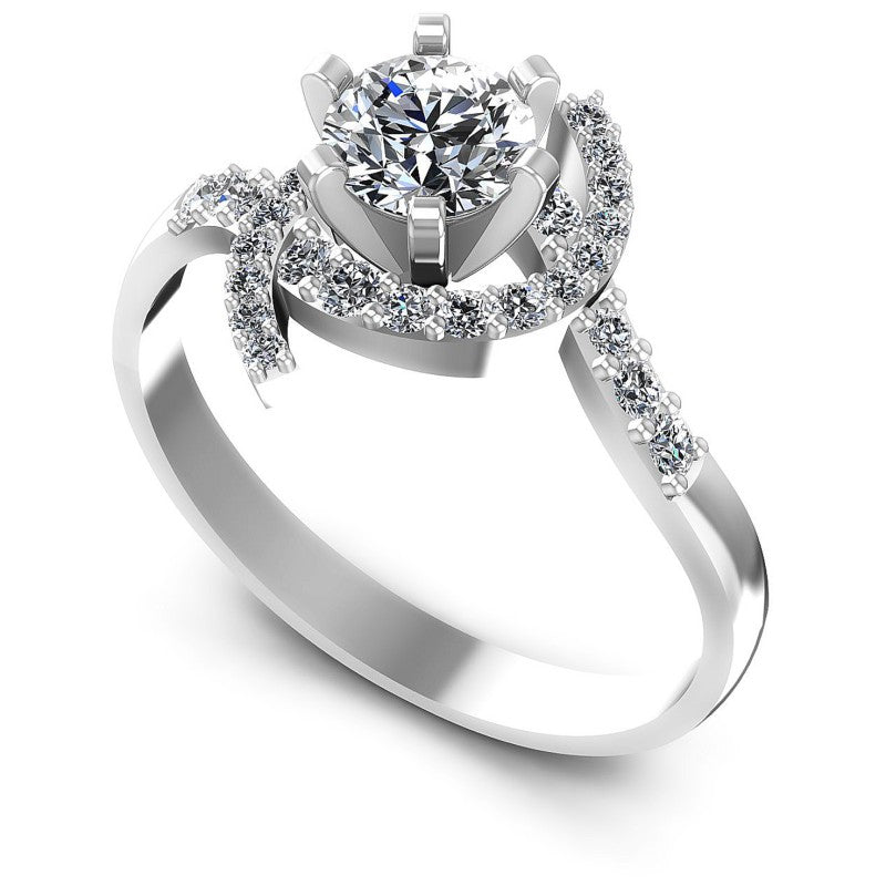 Round Diamonds 0.75CT Engagement Ring in 14KT White Gold