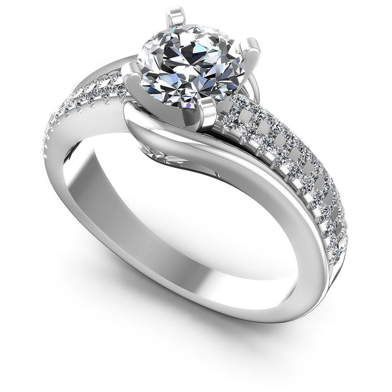 Round Diamonds 0.75CT Engagement Ring in 14KT White Gold