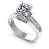 Princess and Round Diamonds 1.05CT Engagement Ring in 14KT White Gold