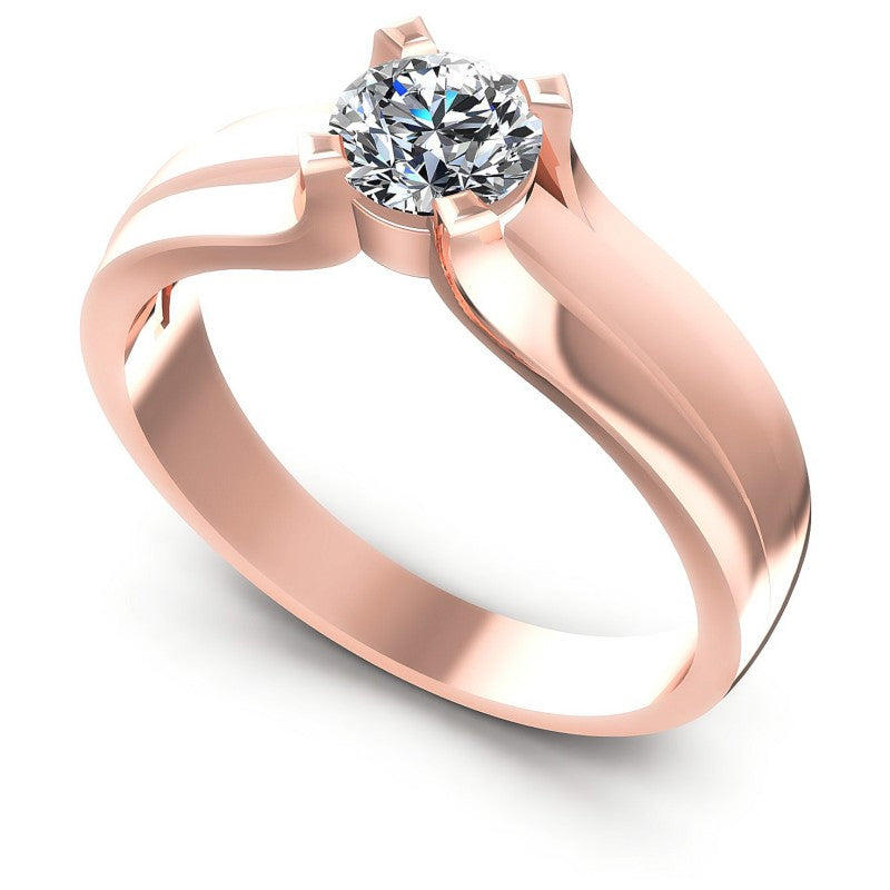 Round Diamonds 0.35CT Solitaire Ring in 18KT White Gold