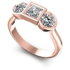 Princess and Round Diamonds 1.10CT Three Stone Ring in 18KT White Gold