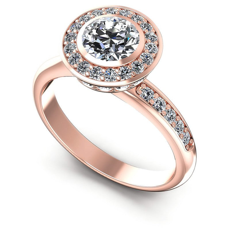 Round Diamonds 0.95CT Halo Ring in 18KT White Gold