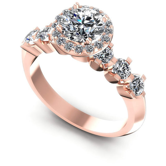Round Diamonds 1.20CT Halo Ring in 18KT White Gold