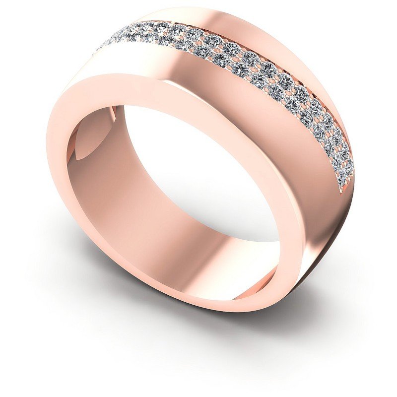 Round Diamonds 0.55CT Diamonds Wedding Band in 18KT White Gold