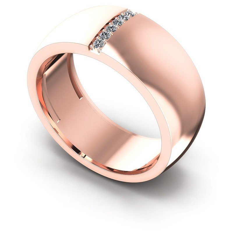 Round Diamonds 0.10CT Diamonds Wedding Band in 18KT White Gold