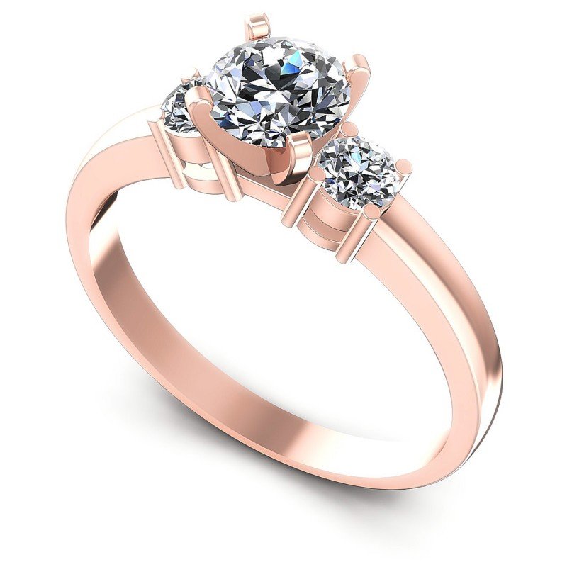 Round Diamonds 0.70CT Three Stone Ring in 18KT White Gold
