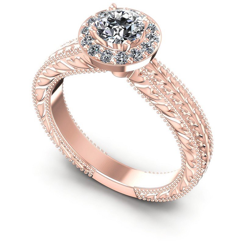 Round Diamonds 0.55CT Antique Ring in 18KT White Gold