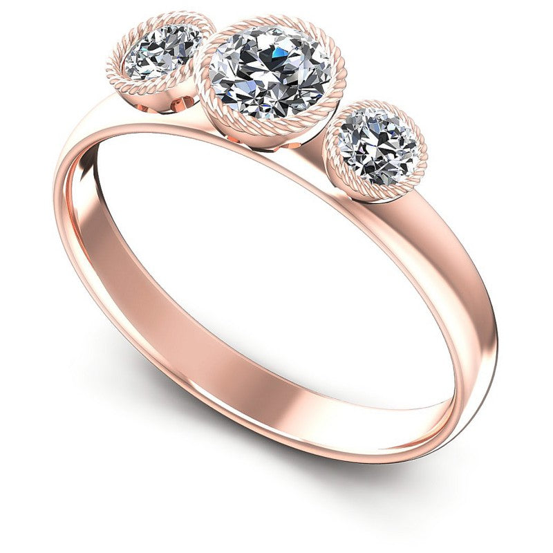 Round Diamonds 0.70CT Three Stone Ring in 18KT White Gold