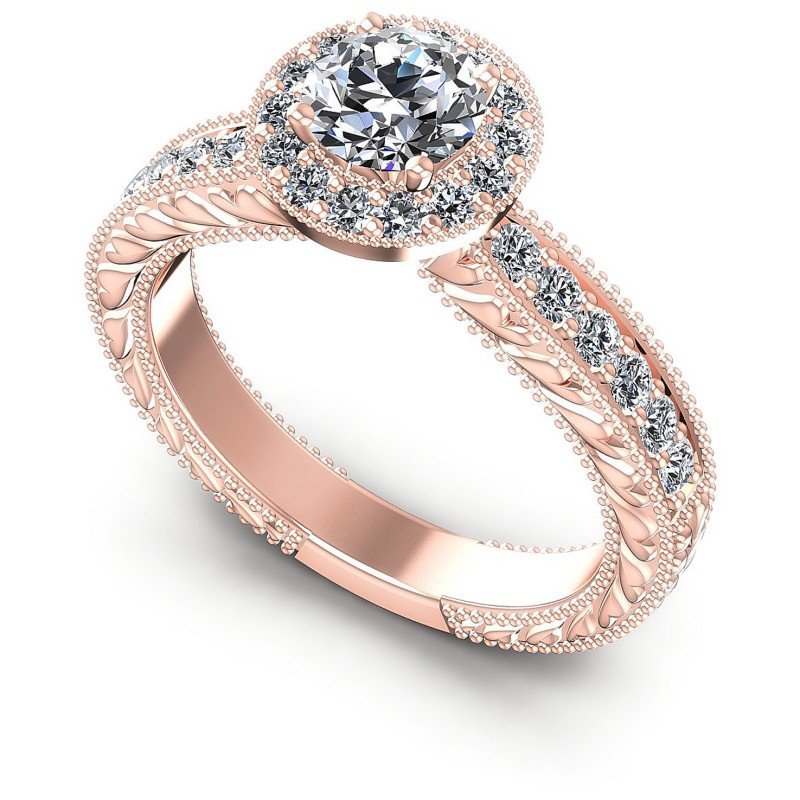 Round Diamonds 0.55CT Antique Ring in 18KT White Gold
