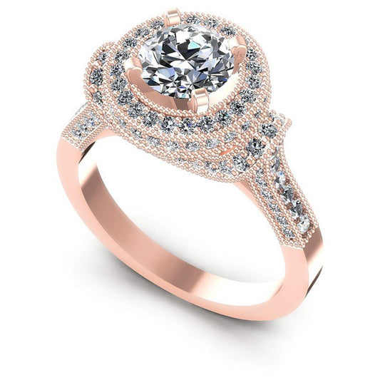 Round Diamonds 1.30CT Antique Ring in 18KT White Gold