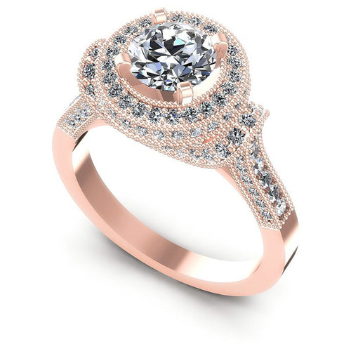 Round Diamonds 1.30CT Antique Ring in 18KT White Gold