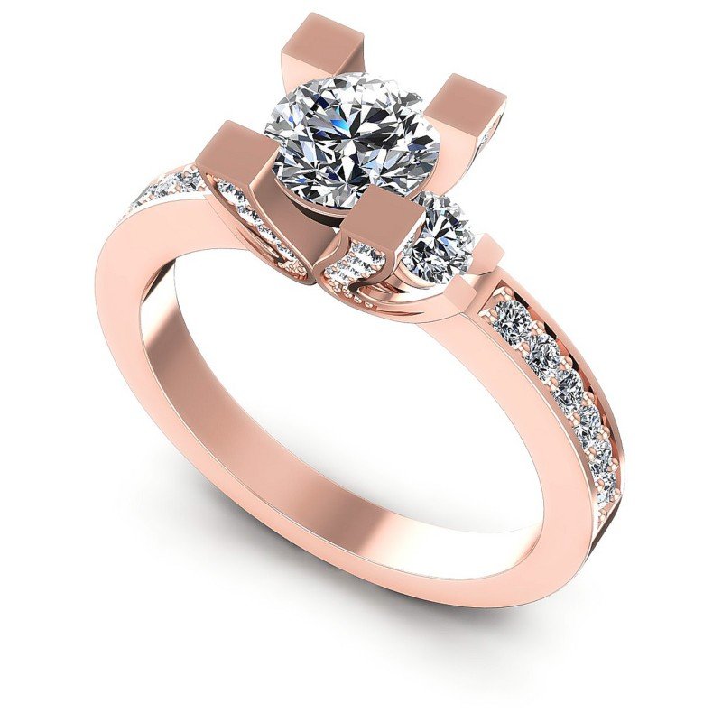 Round Diamonds 1.40CT Three Stone Ring in 18KT White Gold