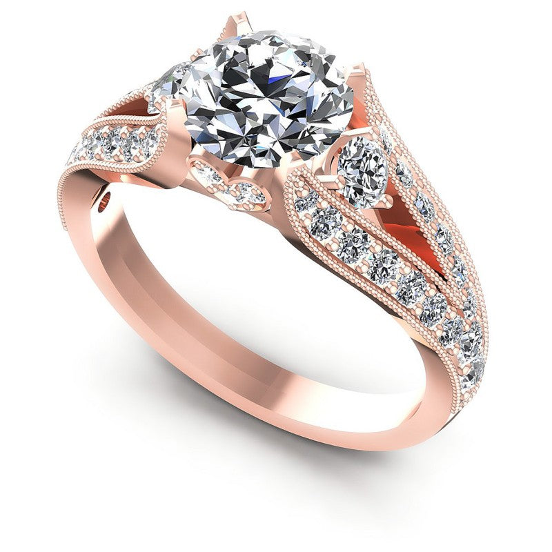 Round Diamonds 1.15CT Antique Ring in 18KT White Gold