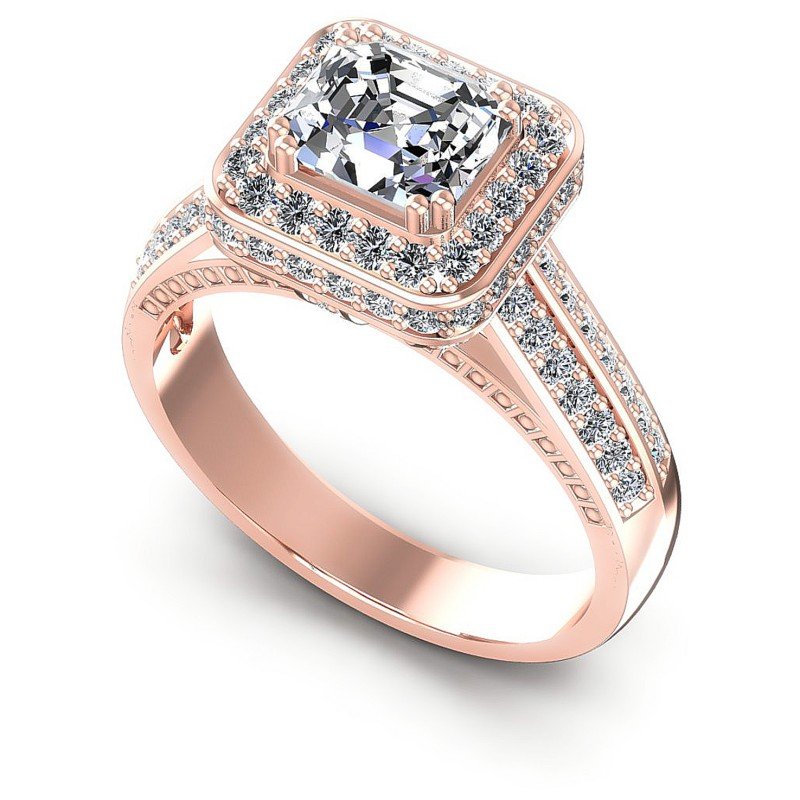 Round and Emerald Diamonds 1.20CT Antique Ring in 18KT White Gold