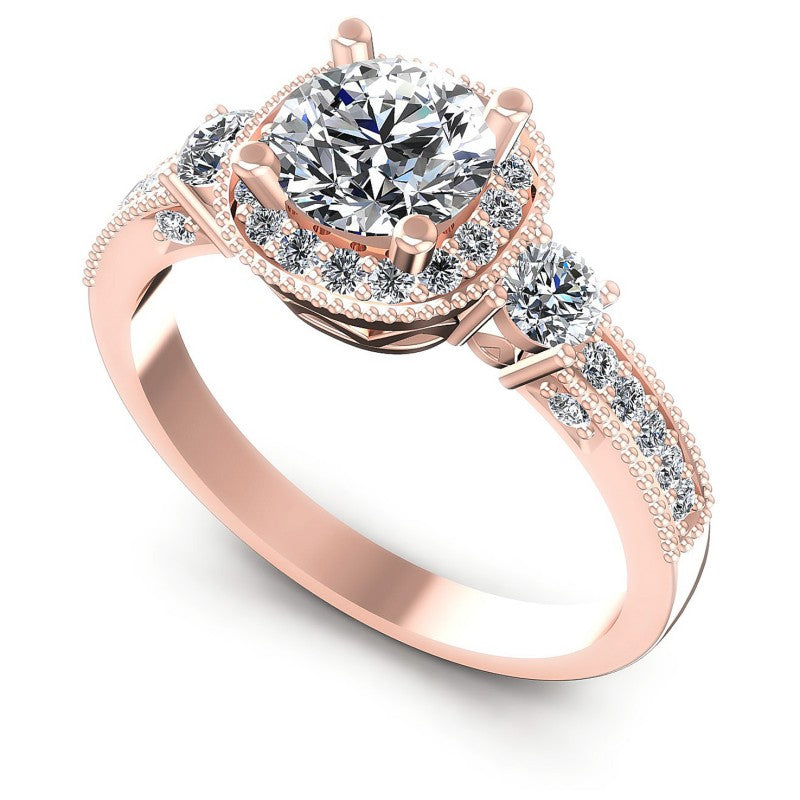 Round Diamonds 0.90CT Antique Ring in 18KT White Gold