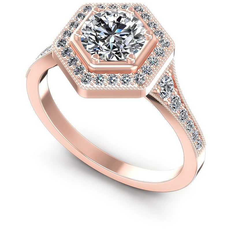 Round Diamonds 0.85CT Antique Ring in 18KT White Gold