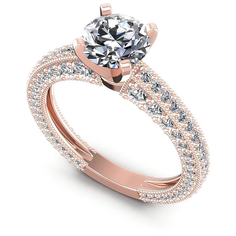 Round Diamonds 1.65CT Antique Ring in 18KT White Gold