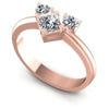 Princess and Round Diamonds 0.55CT Three Stone Ring in 18KT White Gold
