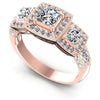 Princess and Round Diamonds 1.55CT Antique Ring in 18KT White Gold
