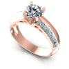 Princess and Round Diamonds 0.90CT Engagement Ring in 18KT White Gold