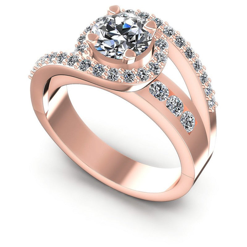 Round Diamonds 1.05CT Engagement Ring in 18KT White Gold