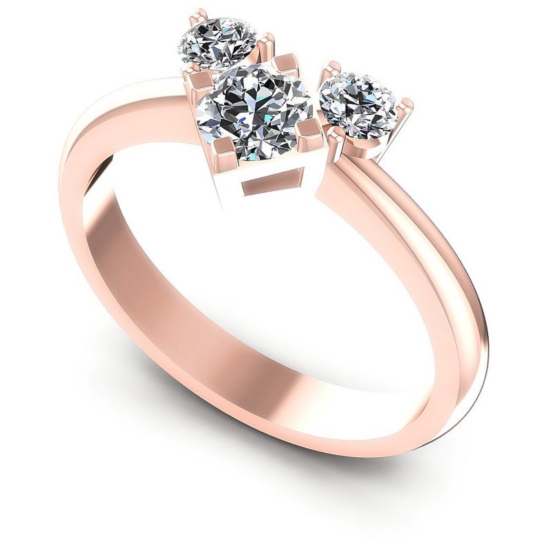 Round Diamonds 0.45CT Three Stone Ring in 18KT White Gold