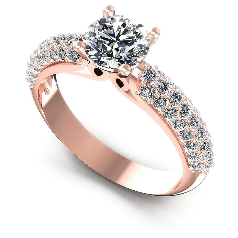 Round Diamonds 0.95CT Engagement Ring in 18KT White Gold