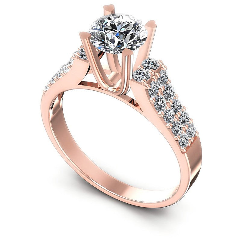 Round Diamonds 0.90CT Engagement Ring in 18KT White Gold