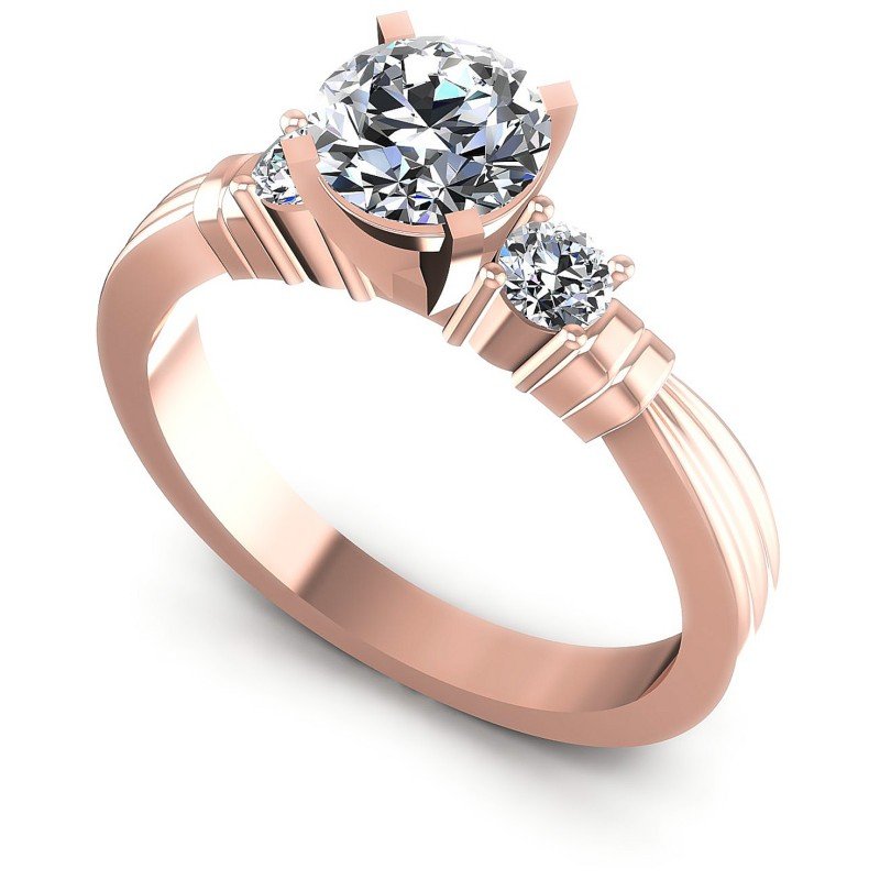 Round Diamonds 0.75CT Three Stone Ring in 18KT White Gold