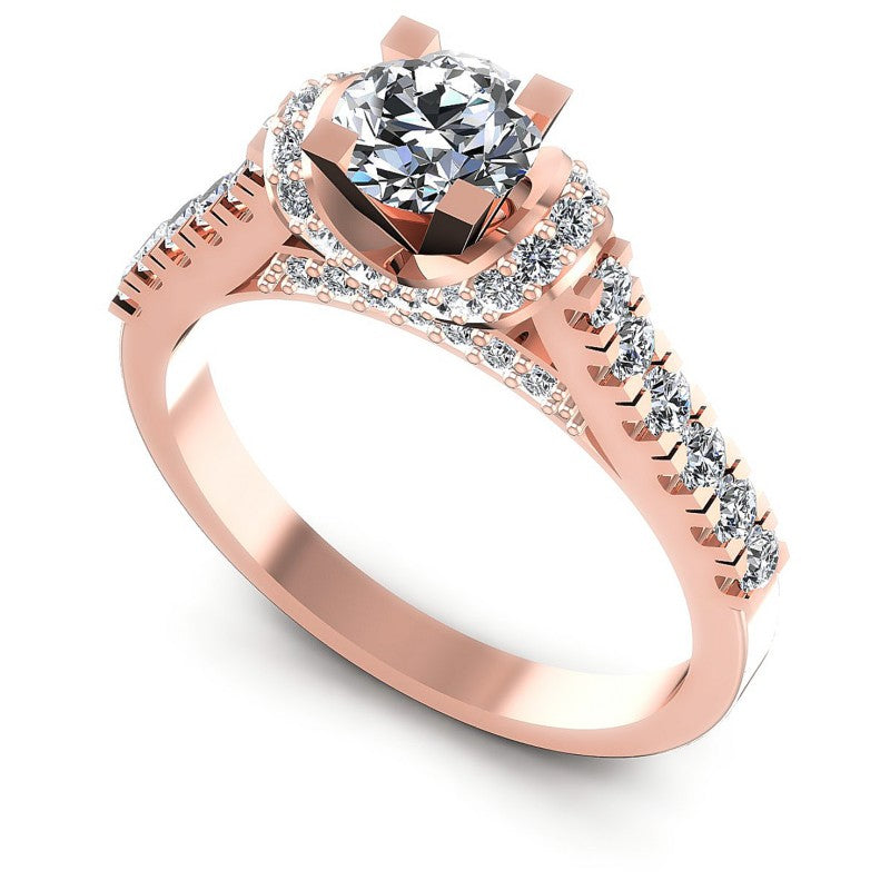 Round Diamonds 0.90CT Engagement Ring in 18KT White Gold