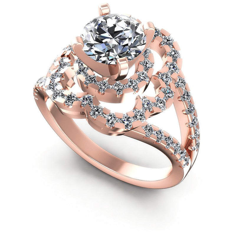 Round Diamonds 1.30CT Engagement Ring in 18KT White Gold