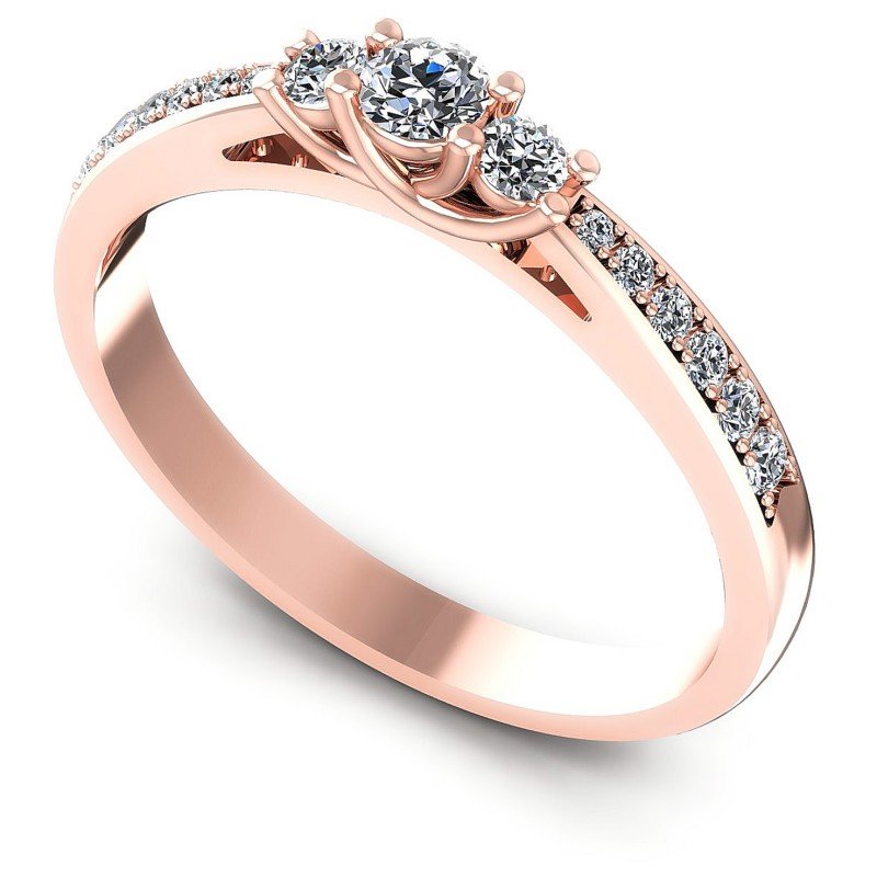 Round Diamonds 0.45CT Three Stone Ring in 18KT White Gold