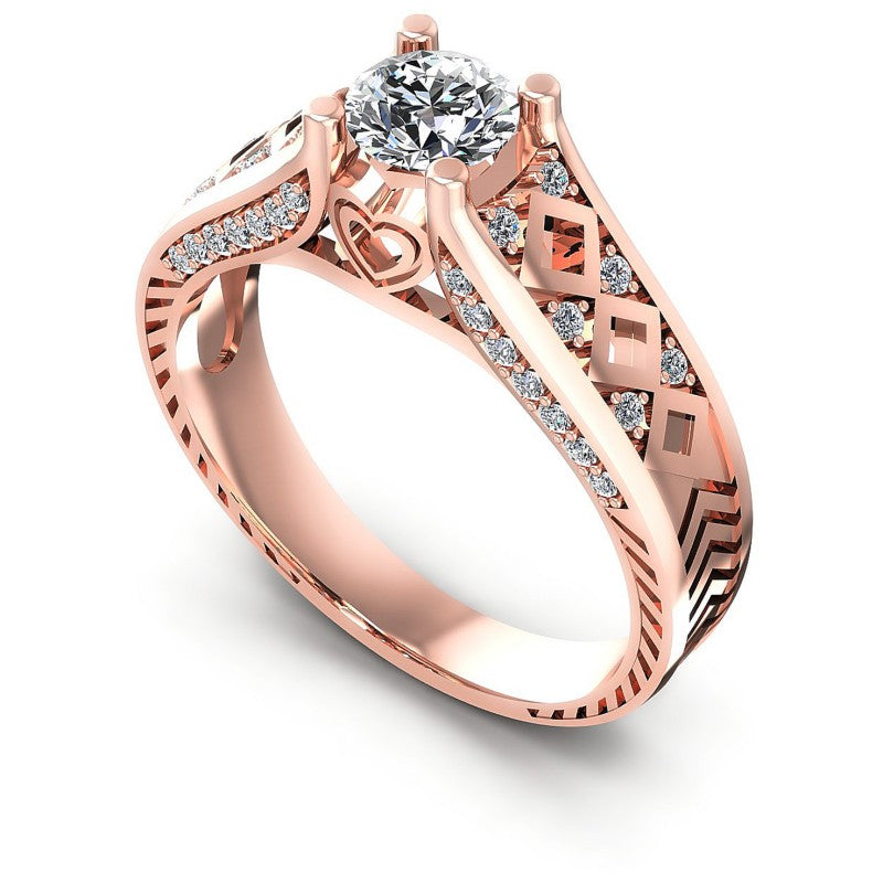 Round Diamonds 0.55CT Engagement Ring in 18KT White Gold