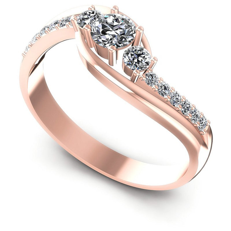 Round Diamonds 0.55CT Three Stone Ring in 18KT White Gold