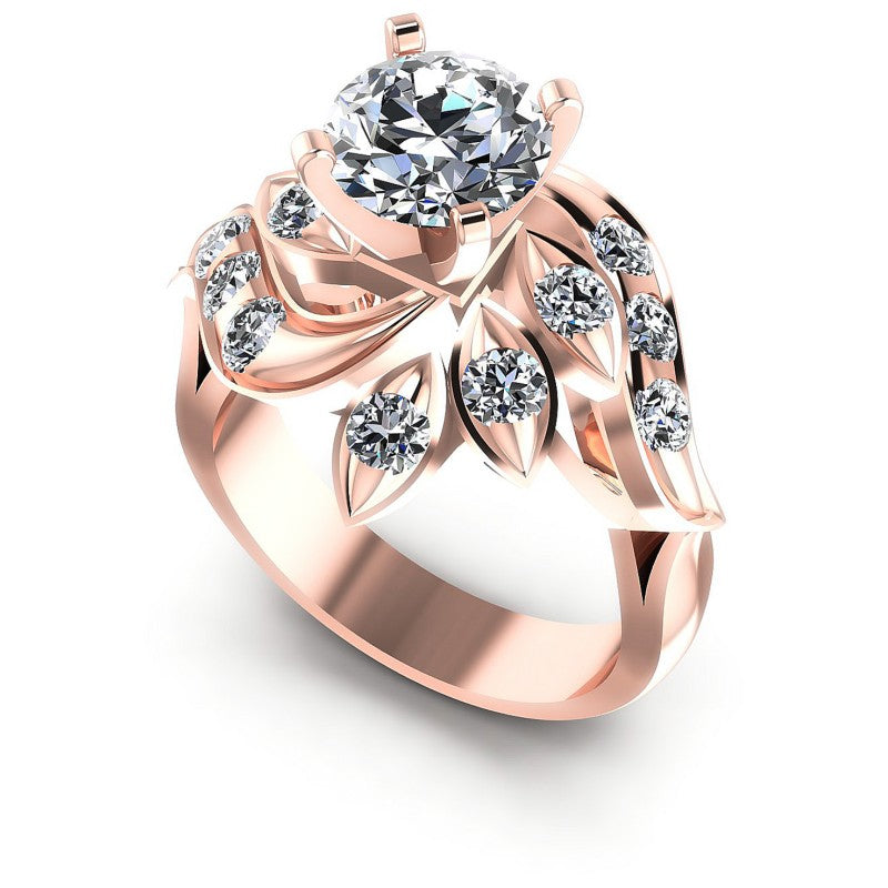 Round Diamonds 1.05CT Engagement Ring in 18KT White Gold