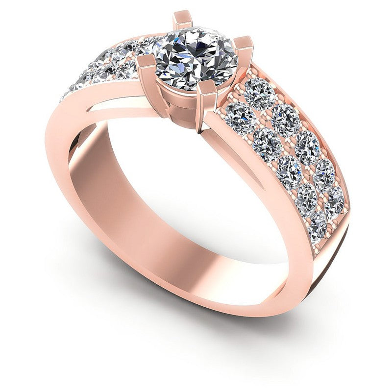 Round Diamonds 1.05CT Engagement Ring in 18KT White Gold