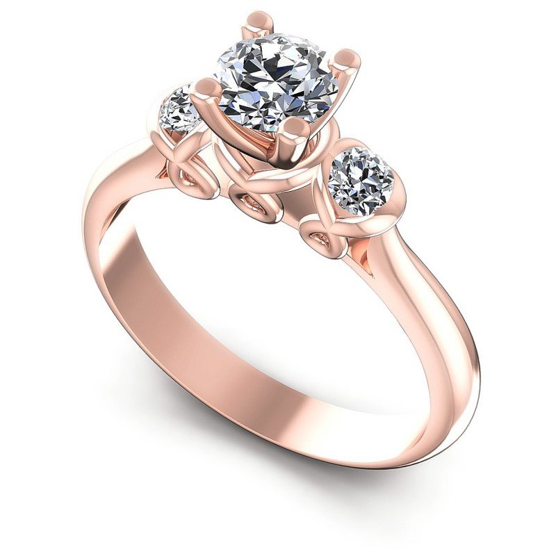 Round Diamonds 0.55CT Three Stone Ring in 18KT White Gold