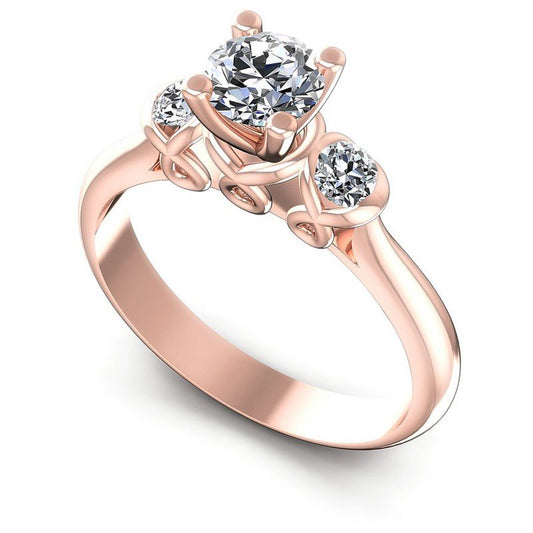 Round Diamonds 0.55CT Three Stone Ring in 18KT White Gold