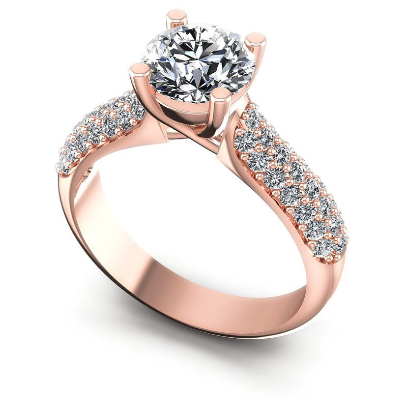 Round Diamonds 0.80CT Engagement Ring in 18KT White Gold
