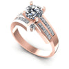 Princess and Round Diamonds 1.15CT Engagement Ring in 18KT White Gold